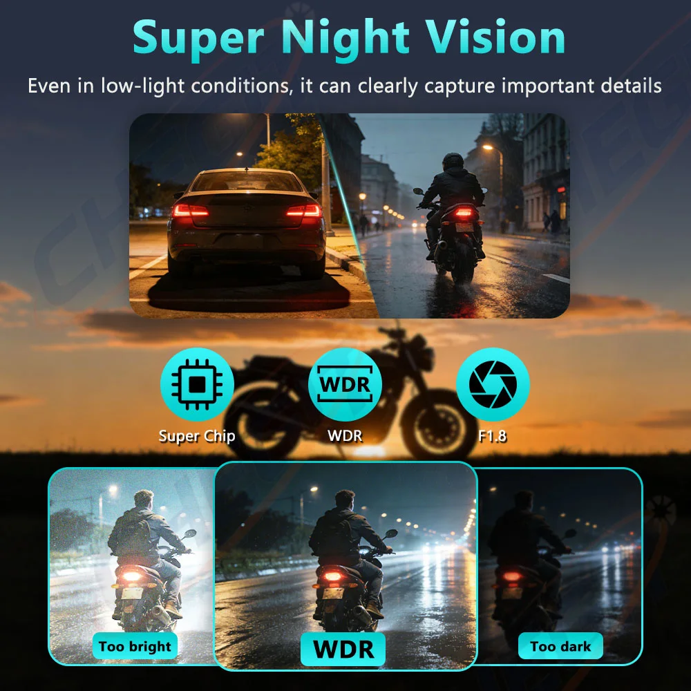 New 2K HD Motorcycle DVR WiFi  - Cycling Loop review and price