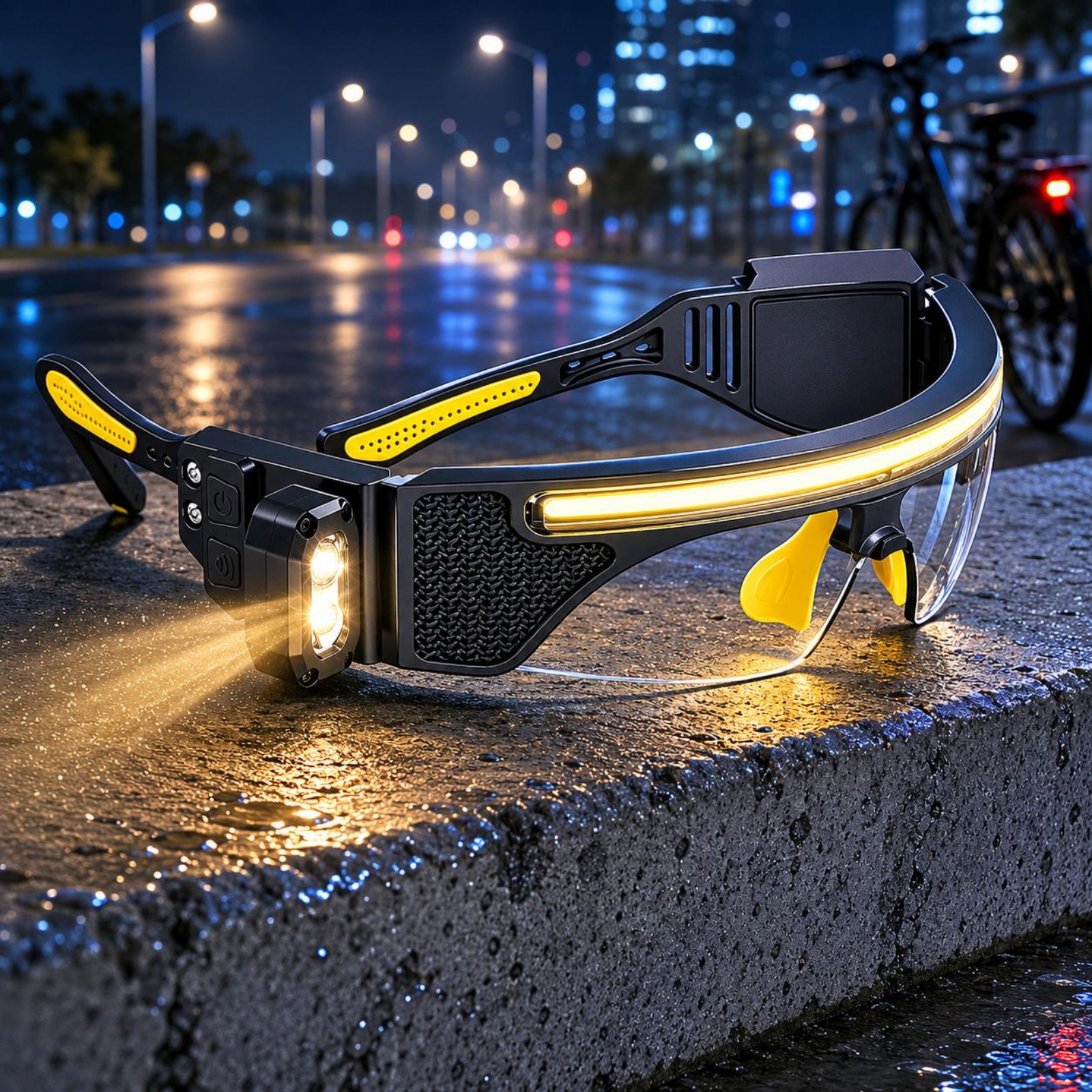 Curved-Fit LED Glasses Black F - Cycling To Work review and price